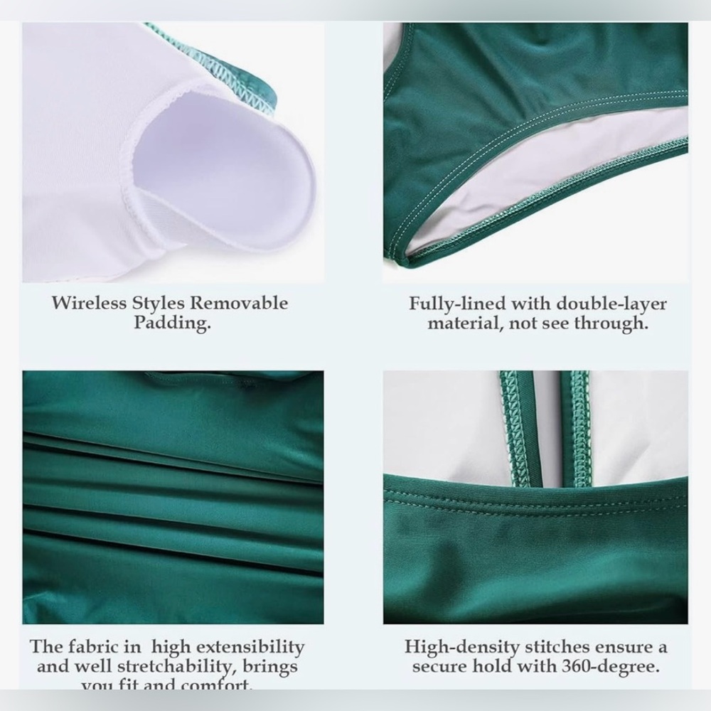 Smismivo Tummy Control Swimwear Halter 1-Piece Slimming Swimsuit,Yellow, size L - Picture 4 of 8